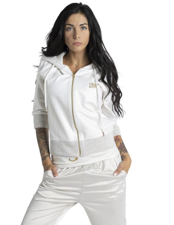 Woman hoody full zip Gold