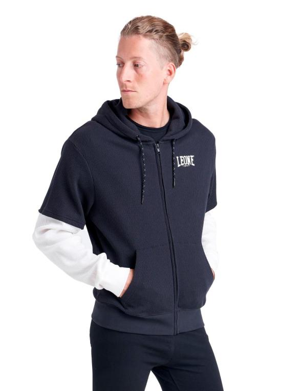 Man hoody full zip B&W