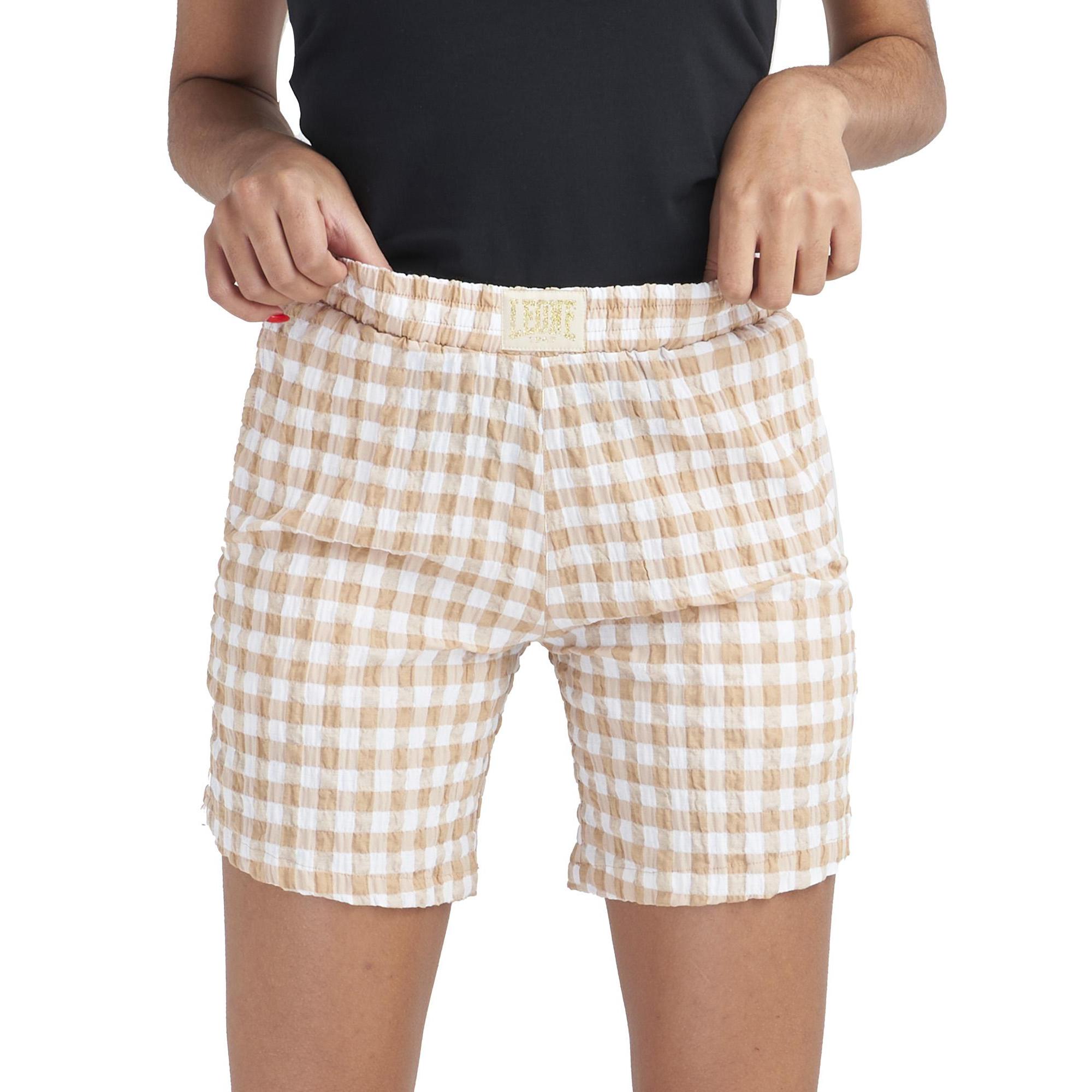 Pantaloncini pattern a quadretti da donna Chic Boxing