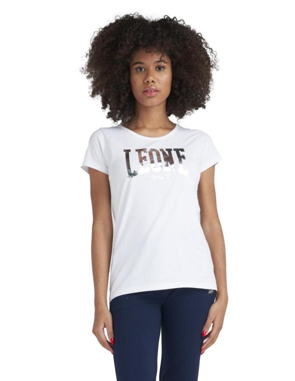 T-shirt maxi logo donna con...