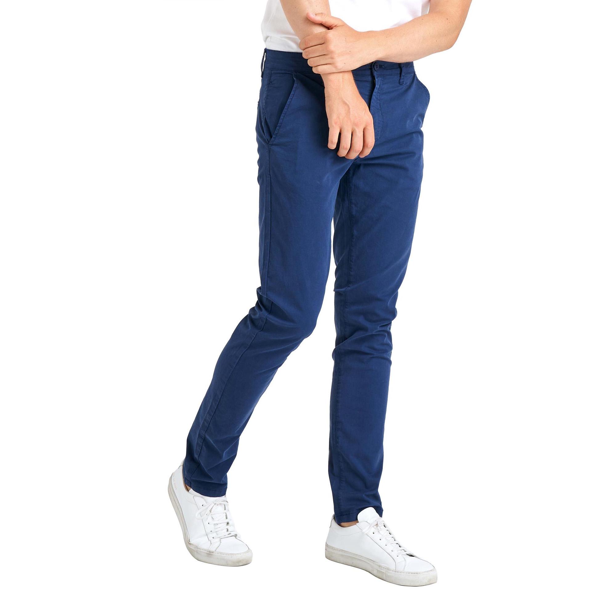Pantalon chino sales hombre azul