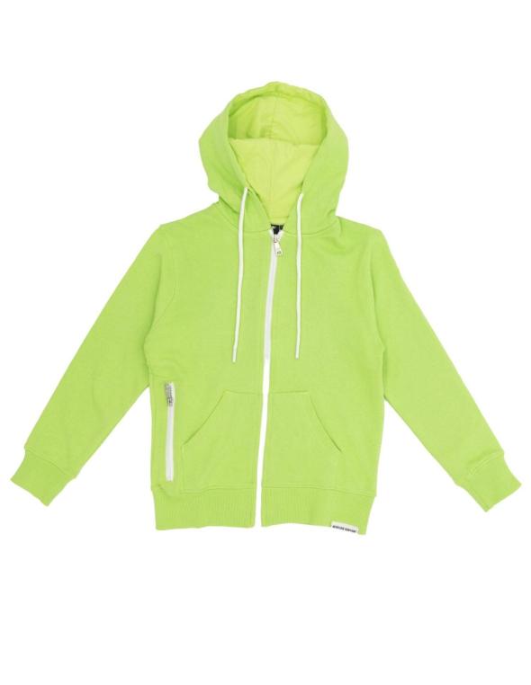 Boy hoody full zip Fluo