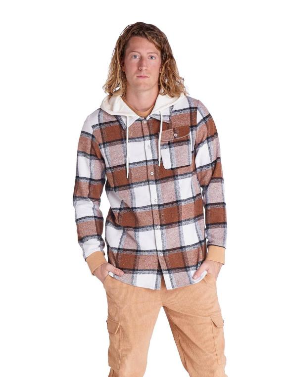 Man flannel shirt Earth Tones 2