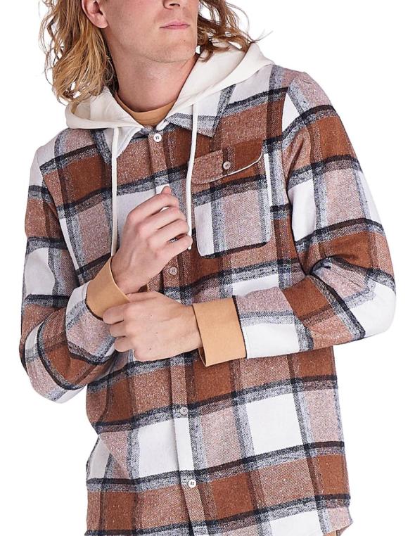 Man flannel shirt Earth Tones
