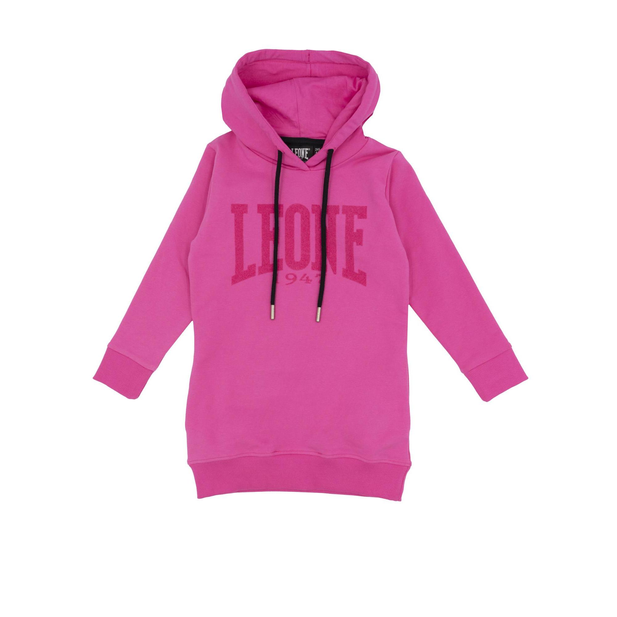 Felpa con cappuccio Leone bambina over Pink Girl