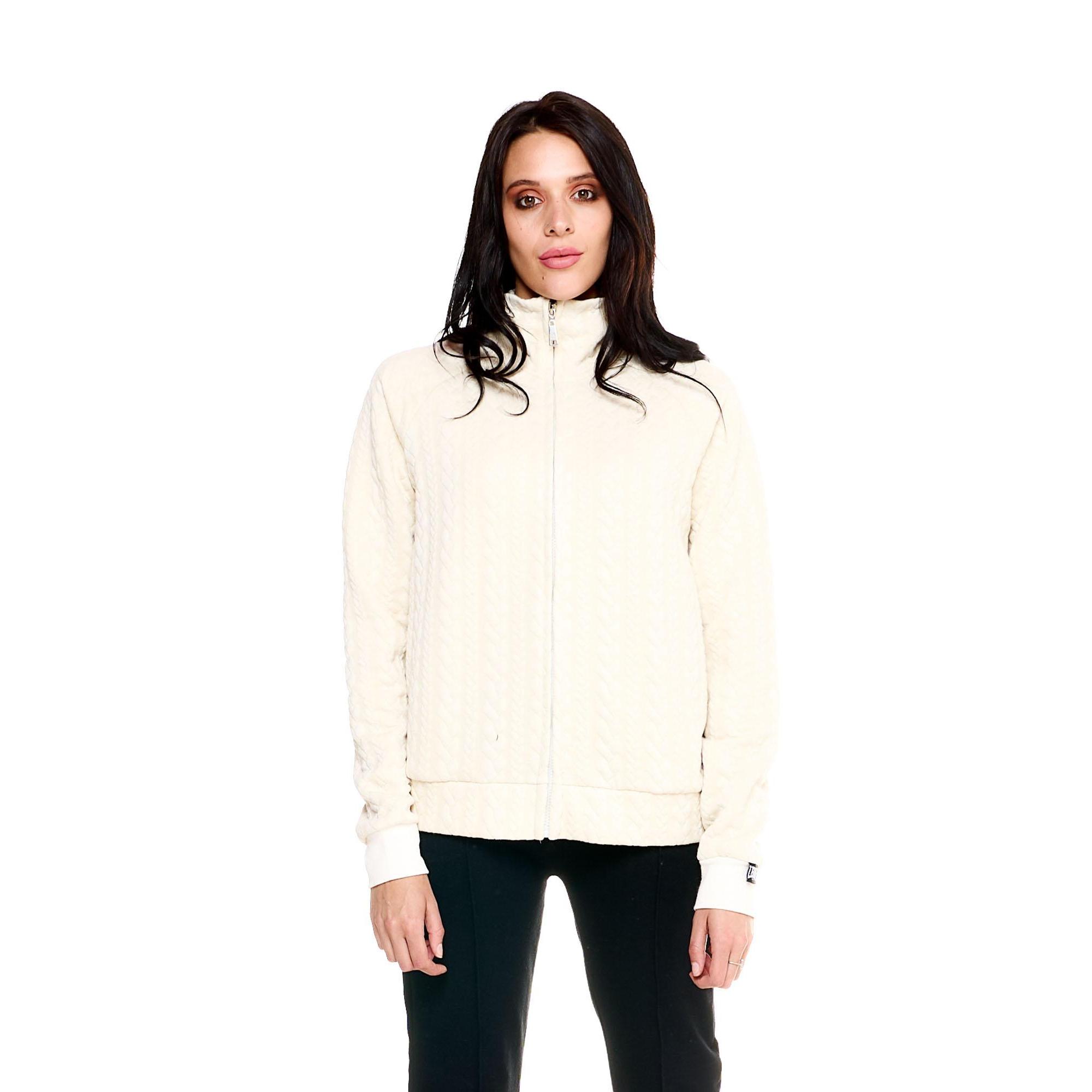 Felpa collo alto Leone donna con zip intera bonded Greyss