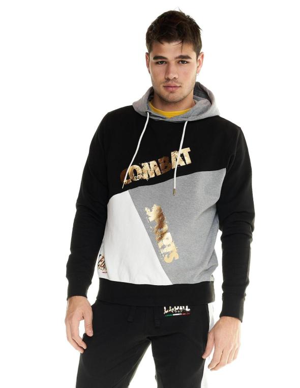 Man hoody diagonal Gold