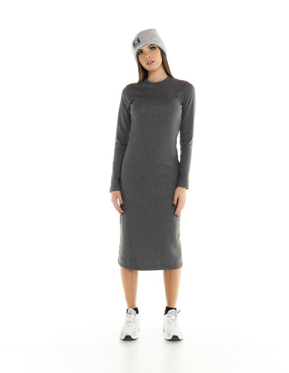 Woman long rib dress Greyss