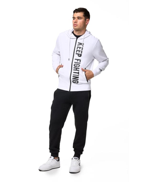 Man hoody full zip B&W 2