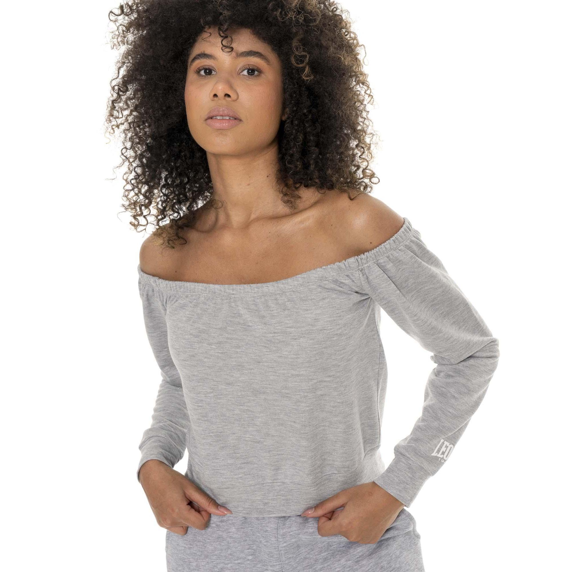 Felpe pull on da donna spalle scoperte non Felpeta Leone Be Glam