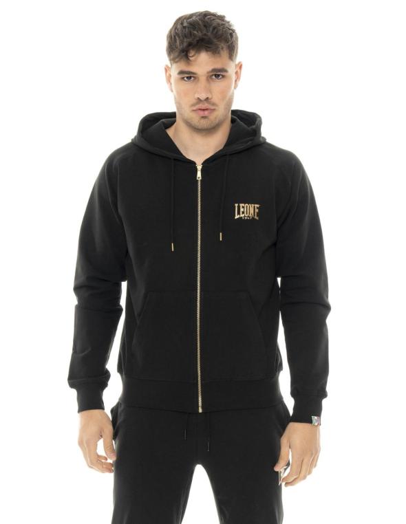 Man hoody full zip Stripe Gold