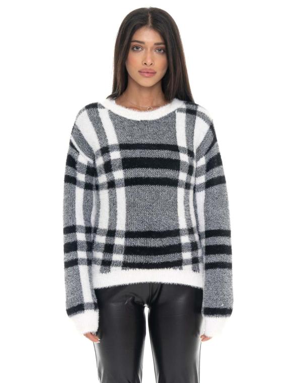 Woman crewneck knitted Glam...