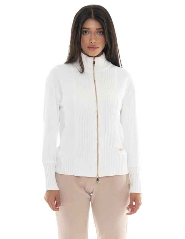 Woman full zip high collar...