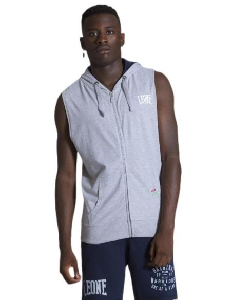 Sweat à capuche zippé sans manches homme