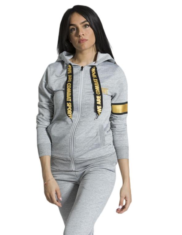 Woman hoody zipped  Gold